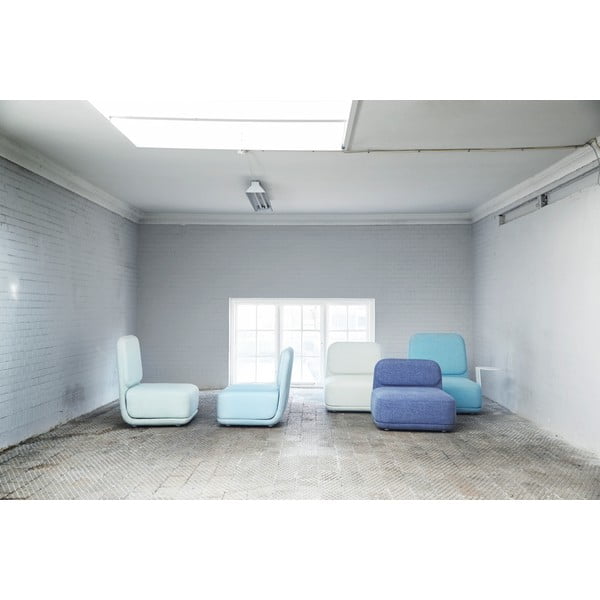 Oranžové kreslo s bielym kovovým stolíkom Softline Standby Low + Side Table-image-1