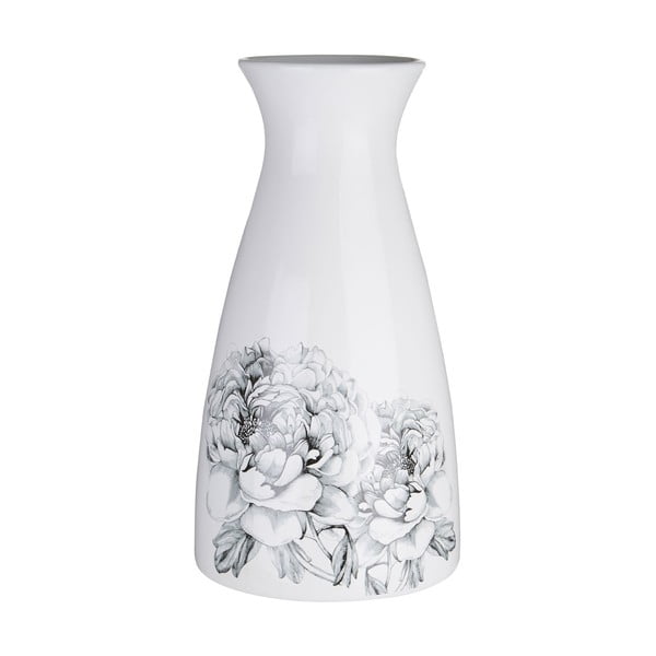 Čierno-biela dekoratívna váza s motívom kvetín Premier Housewares