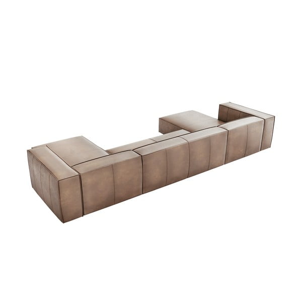 Svetlohnedá kožená rohová pohovka (do "U") Madame - Windsor & Co Sofas-image-3