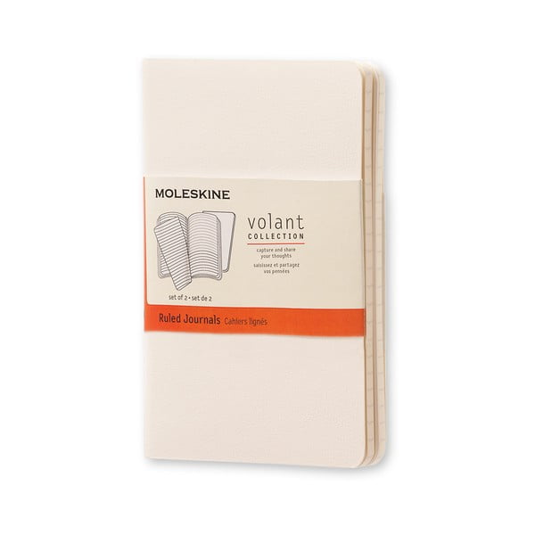 Biely linajkový zápisník Moleskine Volant, 80 strán