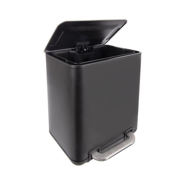 Čierny pedálový odpadkový kôš z nehrdzavejúcej ocele 6 l Black – Orion-image-3
