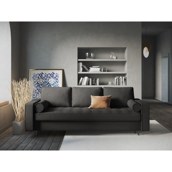 Tmavosivá rozkladacia pohovka Milo Casa Santo-image-1