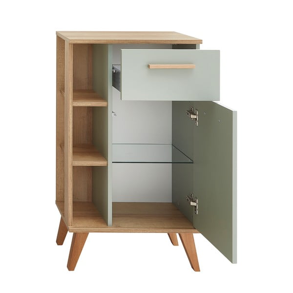 Zelená nízka kúpeľňová skrinka v dekore duba 51x90 cm Set 963 - Pelipal-image-3