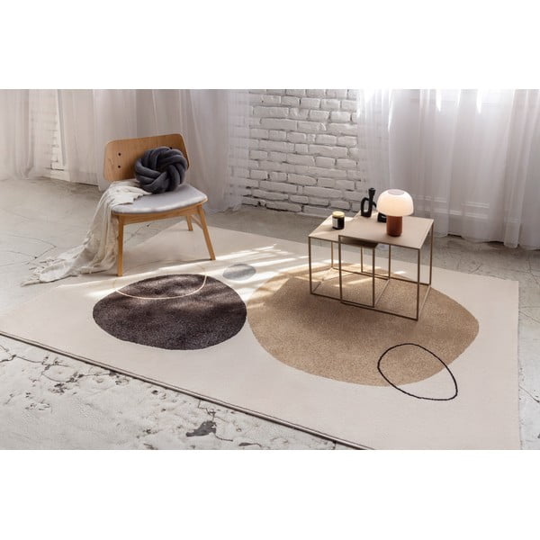 Béžový/krémovobiely koberec 120x180 cm Peblinne – Universal-image-1