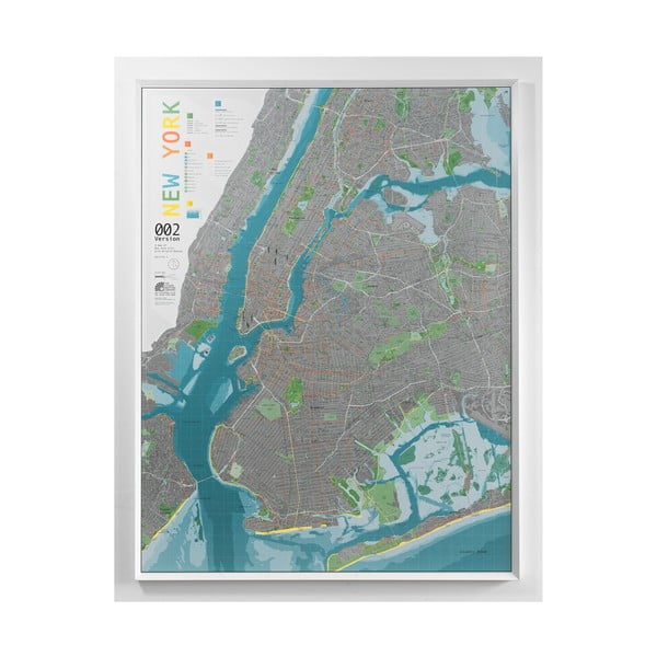 Mapa New Yorku v priehľadnom puzdre The Future Mapping Company New York City, 130 x 100 cm