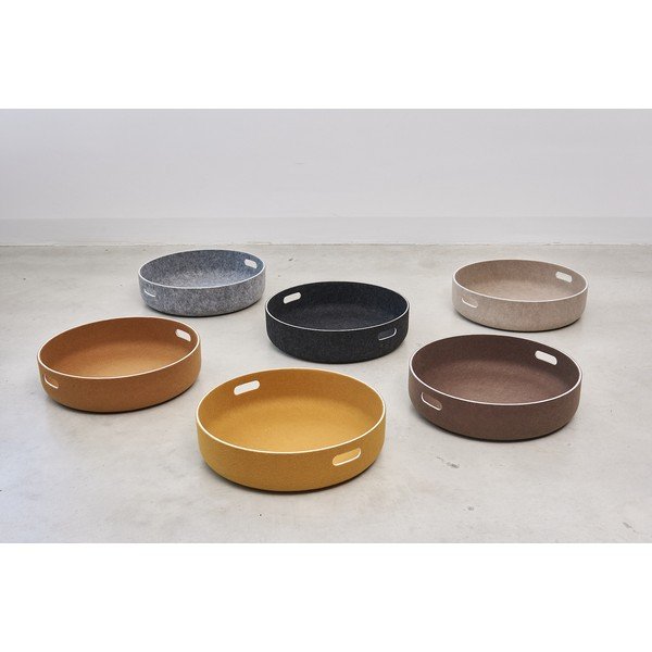 Úložný látkový košík ø 46x12 cm Cesto Black – MiaCara-image-1