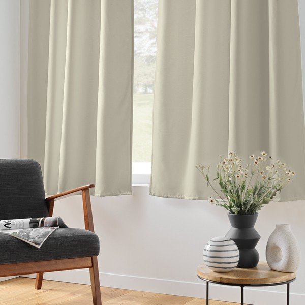 Béžový termo/dimout záves z mikrovlákna 135x180 cm Micropolar – douceur d'intérieur-image-1