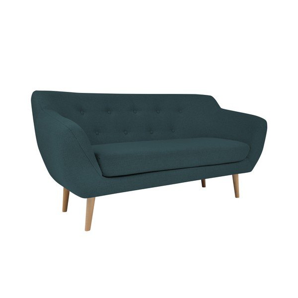 Tmavomodrá dvojmiestna pohovka so svetlými nohami Mazzini Sofas Sicile-image-2