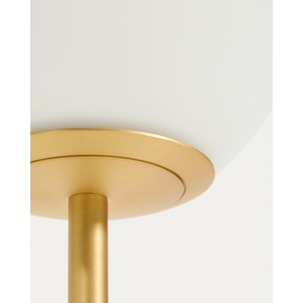 Biela/v zlatej farbe stolová lampa so skleneným tienidlom (výška  35 cm) Brisia – Kave Home-image-2