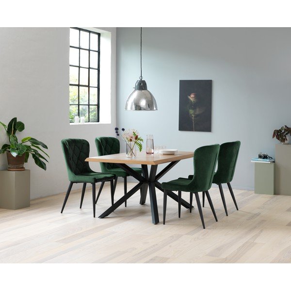 Jedálenský stôl s doskou v dubovom dekore v prírodnej farbe 90x160 cm Arno – Unique Furniture-image-3