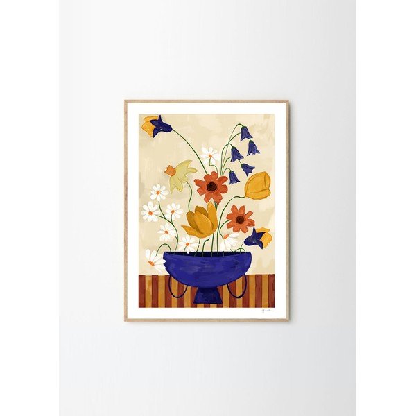 Plagát 30x40 cm Colourful Bunch in Blue Vase – Frankie Penwill – The Poster Club-image-3