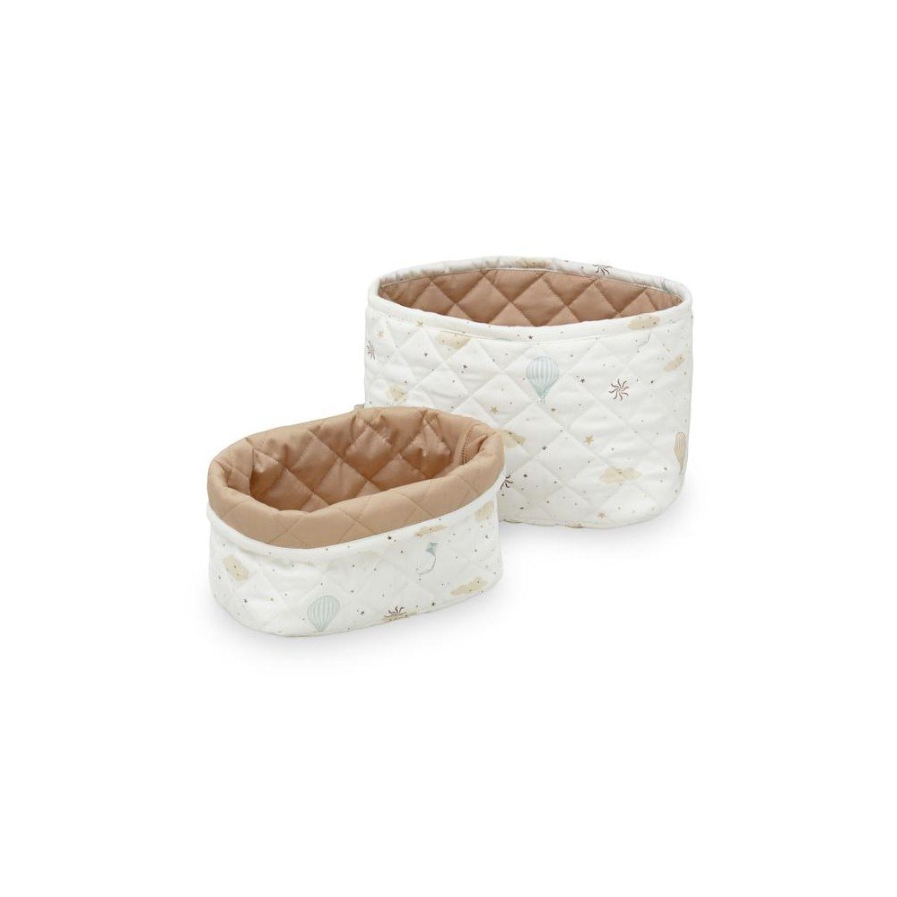 E-shop Krémovobiele/svetlohnedé látkové detské koše na hračky v súprave 2 ks ø 24x17 cm Dreamland/Camel – Cam Cam Copenhagen