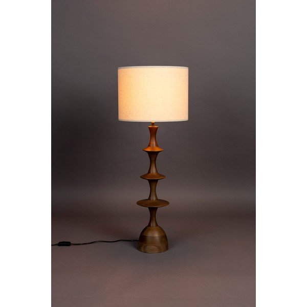 Hnedo-krémová stolová lampa s textilným tienidlom (výška 90 cm) Cath – Dutchbone-image-1