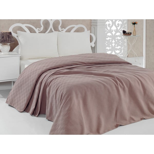 Prikrývka na posteľ Pique Pink, 160 × 240 cm