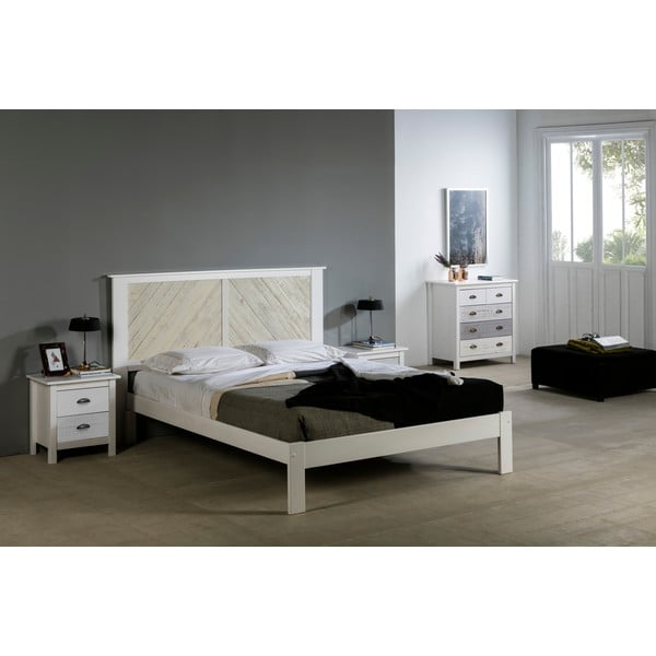 Biela dvojlôžková posteľ Marckeric Roma, 140 × 190 cm-image-1