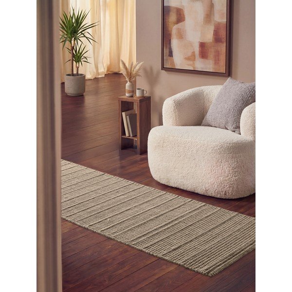 Béžový ručne tkaný vlnený behúň 80x250 cm Camden Parker – Ted Baker-image-1