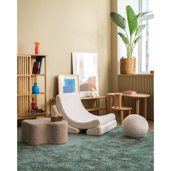 Svetlohnedý detský puf z textílie buklé Cloud – Wigiwama-image-3