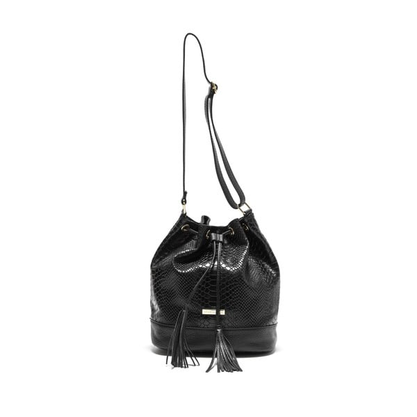 Čierna kožená kabelka Isabella Rhea Paolina