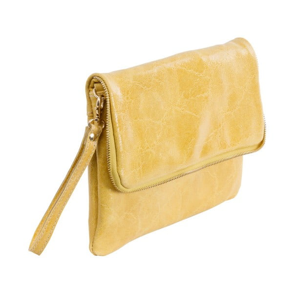 Žltá kabelka z pravej kože Andrea Cardone Cobalto