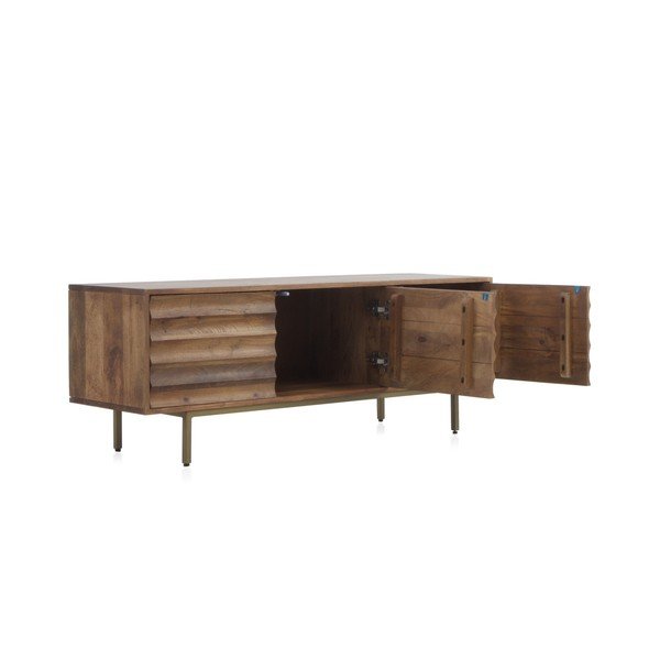 TV stolík z mangového dreva v prírodnej farbe 140x51 cm Ripple – Geese-image-1