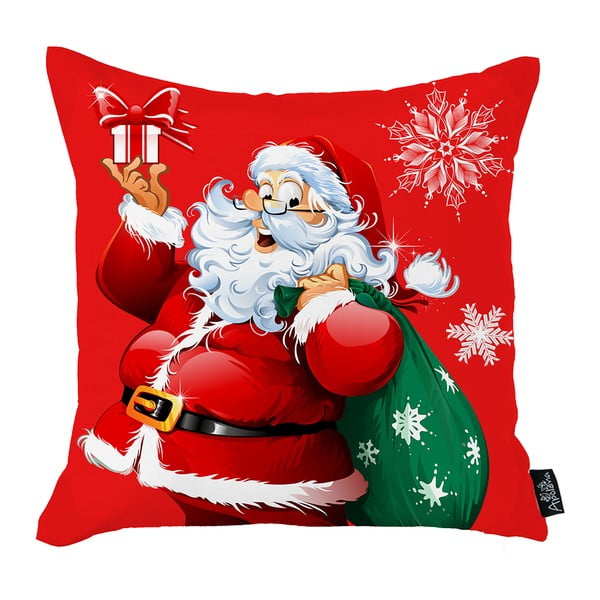 Červená vianočná obliečka na vankúš Mike & Co. NEW YORK Honey Christmas Santa Claus, 45 x 45 cm