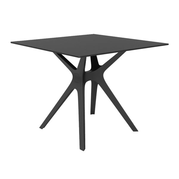 Čierny jedálenský stôl vhodný do exteriéru Resol Vela, 90 × 90 cm