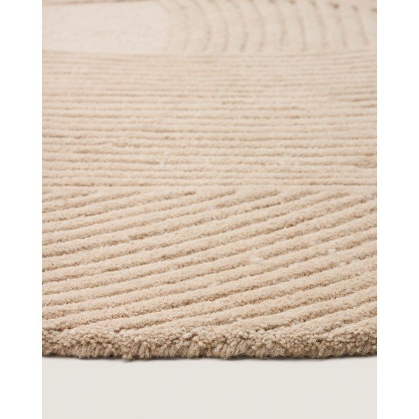 Krémový ručne tkaný vlnený koberec 160x230 cm Domm – Kave Home-image-3