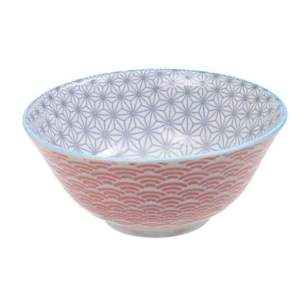Červeno-sivá porcelánová miskaTokyo Design Studio Star, ⌀ 15,2 cm