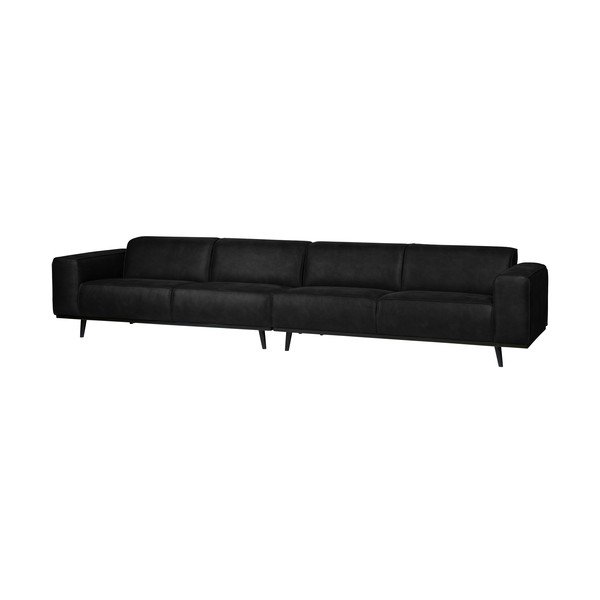 Čierna pohovka z imitácie semišu BePureHome Statement, 372 cm-image-1