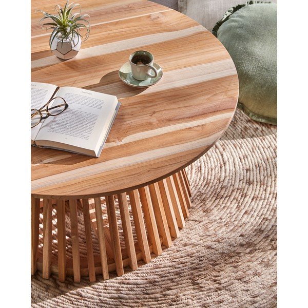 Konferenčý stolík z teakového dreva Kave Home Irune, ⌀ 80 cm-image-3