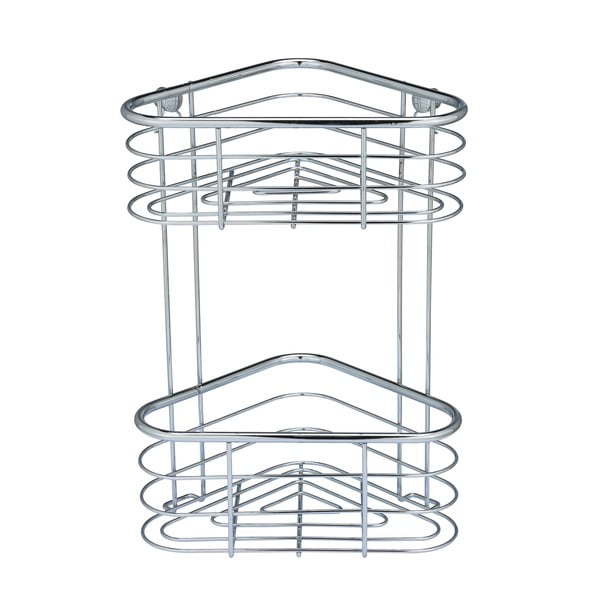 Strieborná rohová sprchová polica Wenko Trestina, 25 x 35 cm-image-2