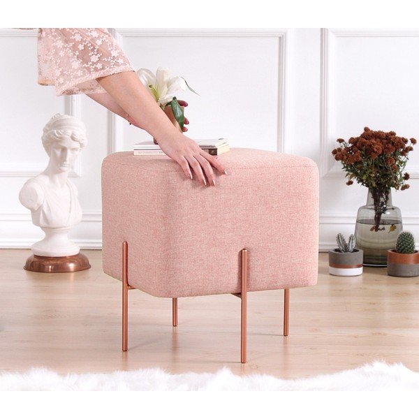 Svetloružový taburet Copper – Artie-image-1