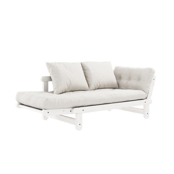 Rozkladacia pohovka so svetlobéžovým poťahom Karup Design Beat White/Natural-image-3