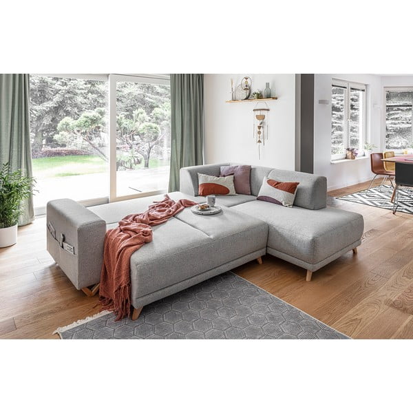 Svetlosivá rozkladacia/s úložným priestorom rohová pohovka (pravý roh/do L) Classy Sophie – Miuform-image-4