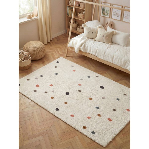 Krémovobiely prateľný/ručne tkaný bavlnený detský koberec 140x200 cm Snuggle Pippo – Hanse Home-image-1