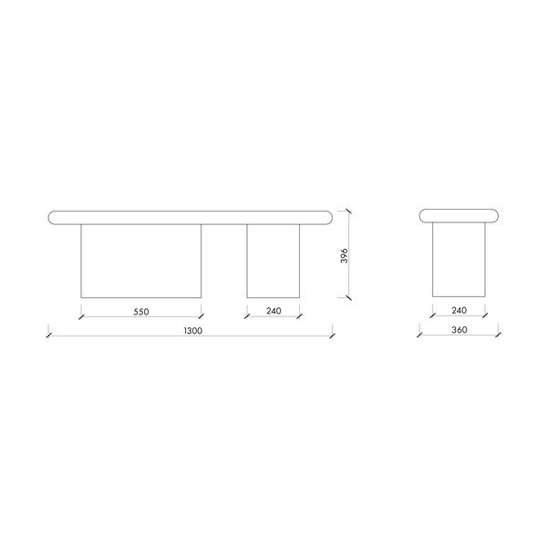 Hnedá polstrovaná lavica z textílie buklé Rull – noo.ma-image-4