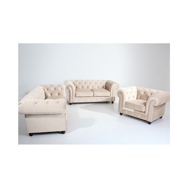 Krémové kreslo Max Winzer Orleans Velvet-image-1