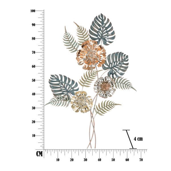 Železná nástenná dekorácia s prírodnými motívmi Mauro Ferretti Too, výška 98 cm-image-4