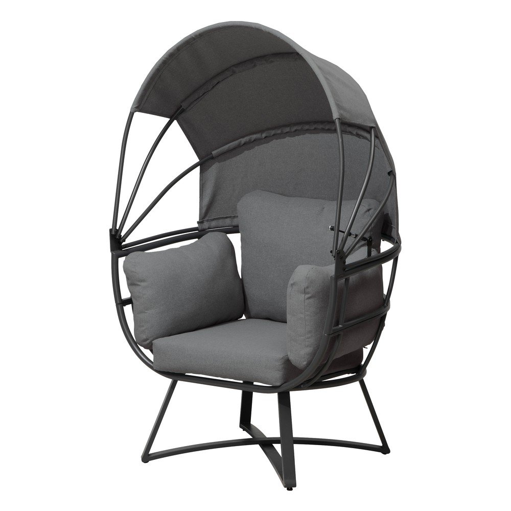 Tmavosivé kovové záhradné kreslo Delos – Garden Pleasure