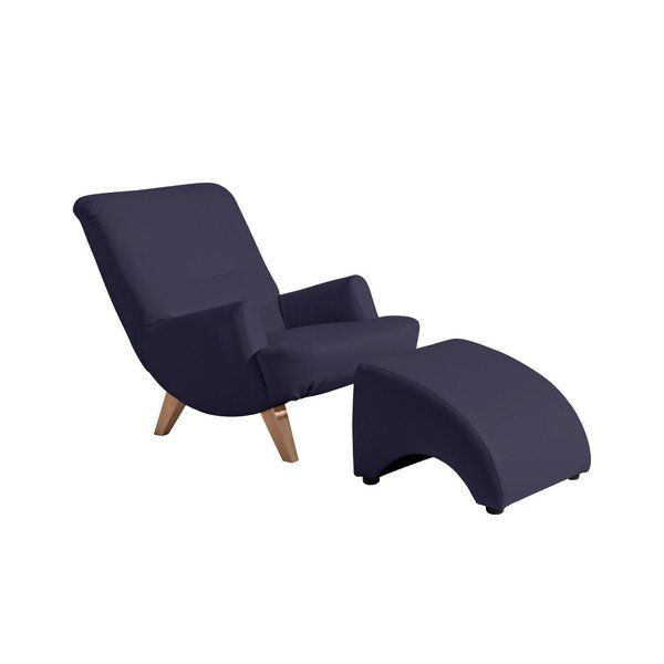 Tmavomodrá podnožka z imitácie kože Max Winzer Brandford-image-1