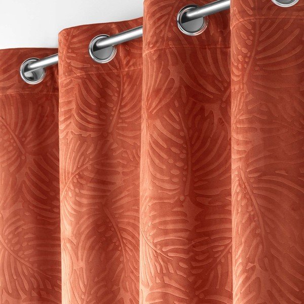 Zamatový záves v tehlovej farbe 140x240 cm Analia – douceur d'intérieur-image-1