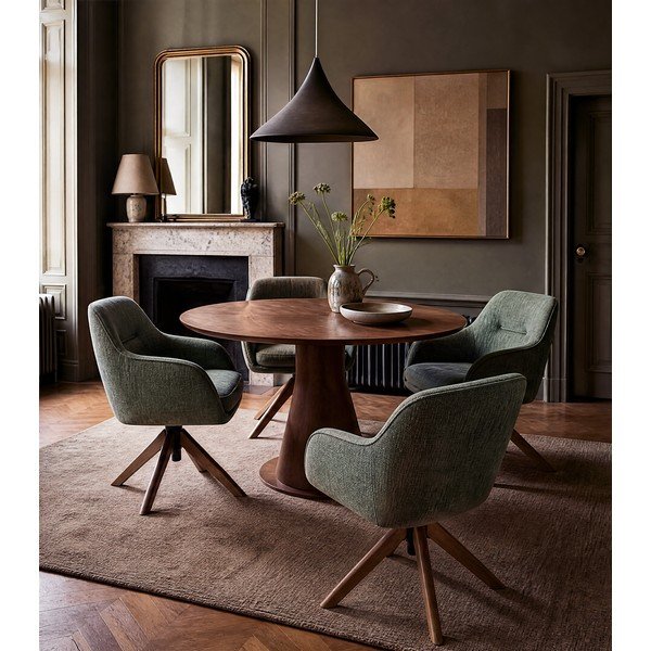 Zelené čalúnené jedálenské kreslá v súprave 2 ks Avola – Unique Furniture-image-1