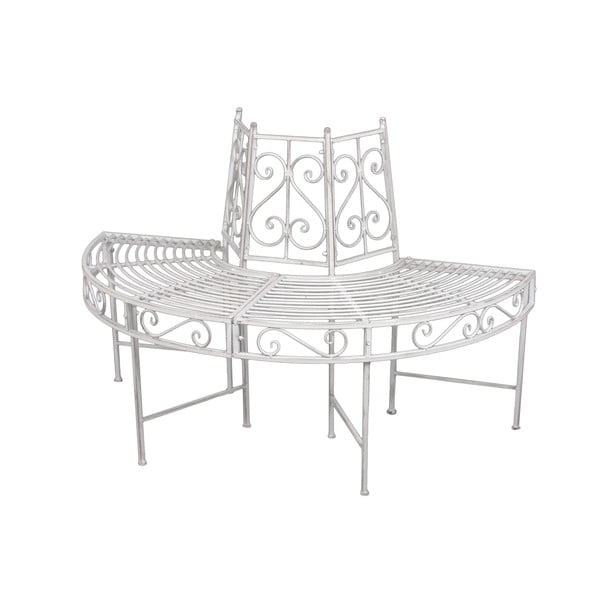 Biela kovová záhradná lavica Varda – Garden Pleasure