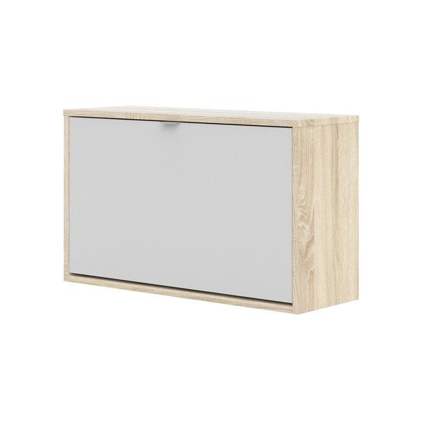 Výklopná závesná skrinka na topánky v dekore duba v bielo-prírodnej farbe Shoes - Tvilum-image-3