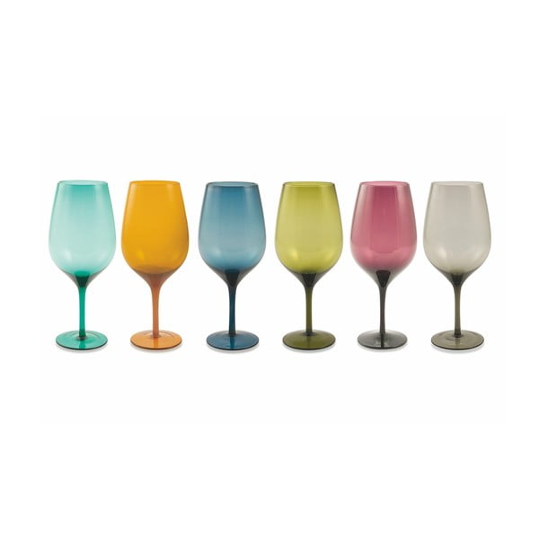 Sada 6 farebných pohárov na víno Villa d´Este Happy Goblets