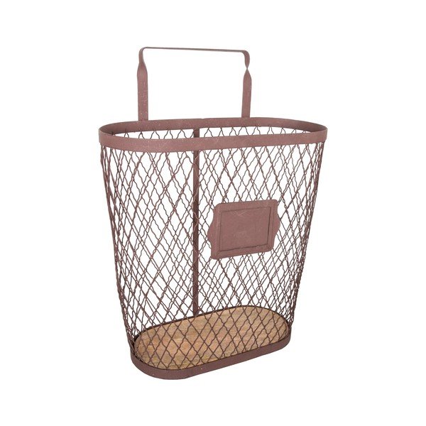 Kovový kôš na časopisy s prvkami z mangového dreva Antic Line Panier, výška 53 cm