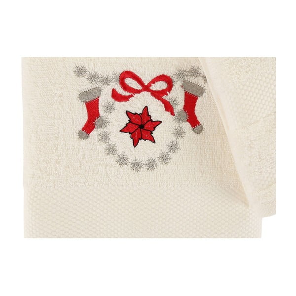 Vianočná sada bieleho uteráka a osušky Corap-image-3