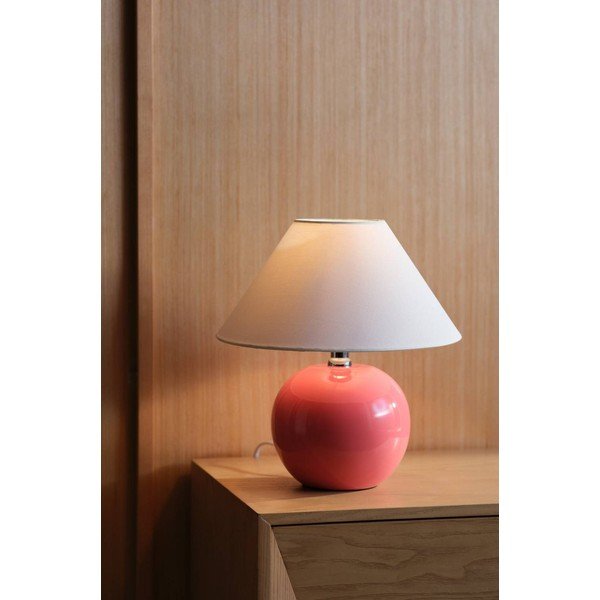 Ružová/krémovobiela keramická stolová lampa (výška  29 cm) Karamell – Jotex-image-1