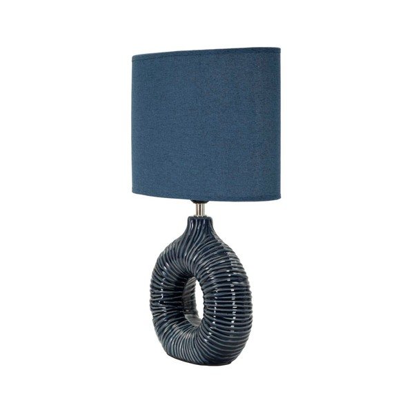 Modrá keramická stolová lampa s textilným tienidlom (výška  43 cm) Seta – Mauro Ferretti-image-2