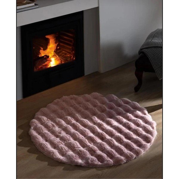 Ružový umývateľný okrúhly koberec ø 150 cm Bubble Pink – Mila Home-image-2